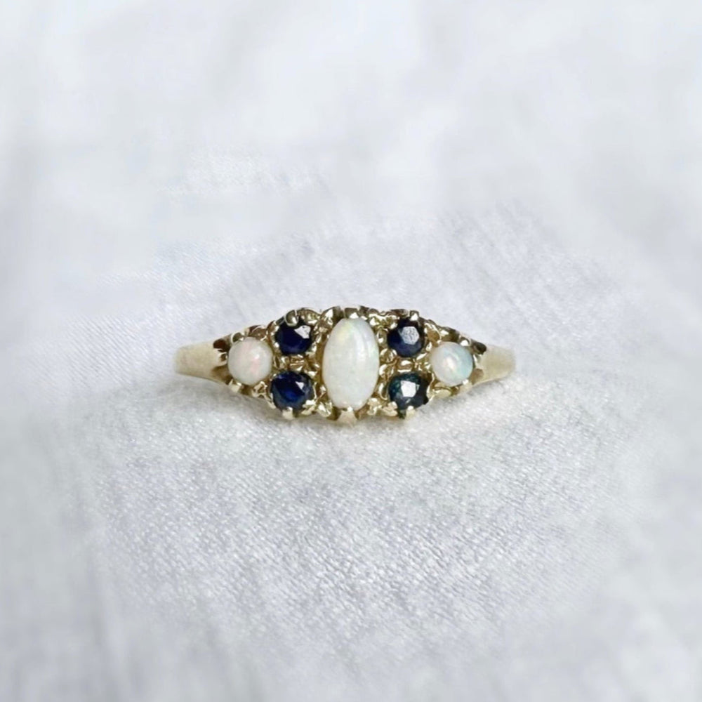 Tabitha Opal and Sapphire Ring